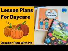 lesson plans for daycare and an october plan with me book, notebook, and stickers