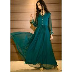 This beautiful teal georgette gown is best for all your upcoming occasions. It is exquisitely embellished with bead work. The fabric we use is of premium quality. Length of this dress is 56. If you need any kind of customizations. You can reach us on Instagram @labeltamannarungta. Embellished Green Georgette Anarkali Set, Green Floor-length Anarkali Set With Sequins, Elegant Embroidered Georgette Maxi Dress, Elegant Maxi Gown With Resham Embroidery, Hand Embellished Maxi Length Formal Gown, Hand Embellished Maxi Gown For Formal Occasions, Formal Hand Embellished Maxi Gown, Elegant Maxi Length Resham Embroidery Gown, Hand Embellished Floor-length Dress For Eid