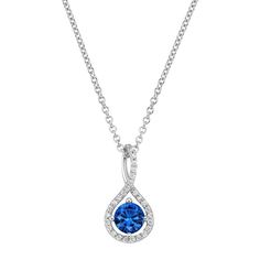 from Brilliant Earth Blue Teardrop Pendant With Diamond Accents, Blue Teardrop Pendant Jewelry With Diamond Accents, Elegant Blue Teardrop Necklace, Elegant Blue Pear-shaped Jewelry, Elegant Blue Diamond Pendant Necklace, Elegant Pear-shaped Blue Jewelry, Timeless Blue Jewelry With Diamond Accents, Blue Pear-shaped Diamond Jewelry, Timeless Blue Cubic Zirconia Jewelry