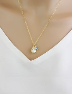 Sparkly clear crystal tear drop necklace decorated with your choice of crystal birthstone(S) is suspended from shimmering 14kt gold filled chain or 925 sterling silver chain. Please select number of birthstones. Beautiful and meaningful Bridal gifts for Mothers and Sisters💕 This listing is for one necklace. H O W * T O * O R D E R ✦ choose necklace color (chain and bezel ..gold or silver) and length .. All tear drop stone color are Clear crystal, also number of birthstone(s) *birthstone for bot Birthstone Jewelry Mothers, Birthstone Charm Necklace, Gifts For Mothers, Mother Necklace, Branch Necklace, Necklace Bridal, April Birthstone, Mothers Necklace, Teardrop Necklace