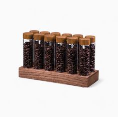 Coffee Beans Storage Container Tube Glass Display Rack - Lastaforest Coffee Beans Storage, Moka Pot Coffee, Coffee Grinder Electric, Coffee Scale, Test Tubes, Glass Display, Space Organizer, Coffee Station, Coffee Accessories