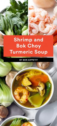 shrimp and book choy turmeric soup