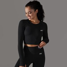 Introducing the Swift Top, the seamless sport fitness crop top designed to take your workouts to the next level. Perfect for yoga, gym sessions, and all your fitness activities, this top combines style, comfort, and functionality in one sleek package.✔️Seamless Design✔️Breathable Fabric✔️Form-Fitting Support✔️Stylish Crop Length✔️Versatile and Functional Seamless Athleisure Tops For Pilates, Solid High Stretch Crop Top For Sportswear, Black Seamless Activewear With Medium Support, Breathable Cropped Stretch Activewear, Fitted Seamless Activewear For Workout, Athleisure Seamless Crop Top For Pilates, Athleisure Seamless Tops For Pilates, Seamless Snug Fit Activewear For Workout, Breathable Fitted Crop Top Activewear