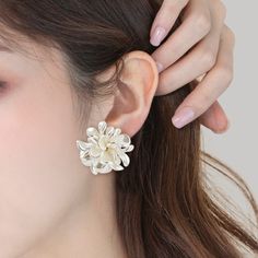 Elevate your timeless elegance and grace style with Flower Pearl Petal Earrings. Delicate light acrylic in a floral design. Style: female Needle: 925 Silver Material:Acrylic's pearl Earring Size: 3*3cm Pearl White Flower Earrings For Formal Occasions, White Pearl Flower Earrings For Formal Occasion, Flower Shaped Pearl Earrings For Gift, Flower Shaped Pearl Earrings For Spring, White Pearl Earrings In Flower Shape For Formal Events, Elegant Pearl Earrings For Spring Wedding, Elegant White Pearl Earrings For Spring, White Formal Jewelry For Spring, Flower Shaped Pearl Earrings With Pearl Drop