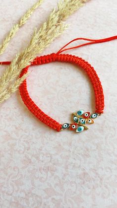 Turkish Eye Bracelet Evil Eyes Leaves Handmade Jewelry Red | Etsy Orange Bracelets As Festival Gifts, Red Spiritual Bracelets For Friendship, Orange Bracelets For Festivals Gift, Orange Bracelet For Festivals As Gift, Orange Festival Bracelet As Gift, Gold Braided Evil Eye Bracelet As A Gift, Gold Braided Bracelet With Evil Eye As Gift, Gold Braided Bracelet With Evil Eye For Gift, Adjustable Orange Bracelets For Festivals