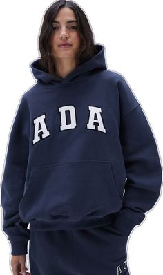 Trendy Letter Embroidery Sweatshirt For Streetwear, Varsity Sweatshirt With Kangaroo Pocket For Streetwear, Oversized Varsity Sweatshirt For Loungewear, Navy Hoodie With Embroidered Logo For Fall, Hoodie Sweatshirt With Letter Embroidery For Streetwear, Varsity Hoodie Sweatshirt For College, Oversized Hoodie Sweatshirt For College, Oversized Hoodie With Letter Embroidery For Streetwear, Letter Embroidery Hoodie Sweatshirt For Streetwear