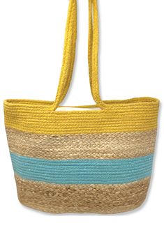 The Sunny Tote adds a cheerful, bold statement to your summer style. With soft cotton rope handles and a spacious interior, it’s designed for both comfort and practicality. The ivory canvas lining makes cleaning a breeze, while the internal zippered pouch and quick-access pockets keep your essentials (like your phone and sunglasses) organized. The additional zipper at the top ensures NOTHING will fall out of this bag. Even if you’re doing somersaults with it. Handmade by artisans in India, this Spring Travel Canvas Beach Bag, Spring Travel Cotton Beach Bag, Spring Travel Beach Bag In Cotton, Spring Vacation Canvas Shoulder Bag, Summer Canvas Beach Bag For Spring, Canvas Beach Bag For Summer, Vacation Cotton Shoulder Bag With Adjustable Strap, Beach Bags With Leather Handles In Cotton, Beach Bags With Leather Handles And Cotton Material