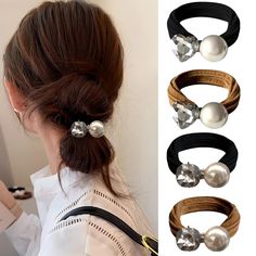 PRICES MAY VARY. 💎【Pearl Hair Scrunchies】These cotton scrunchies for women are handmade from high-quality pearls and durable rubber bands so you can trust that they won't slip out of your hair. Our decorative hair ties ponytail holders are very soft thick stretchy durable so they won't tangle and damage your hair. 💎【Fashionable Design】Sparkling diamonds and beautiful plump pearls whether as a hair accessory or wrist decoration our elastics scrunchies for women are a great choice. Plus it‘s wor Cotton Scrunchies, Using Dry Shampoo, Overnight Hairstyles, Rope Hair, Diamond Hair, Weave Hair, Amazon Hacks, Color Making, Rhinestone Hair