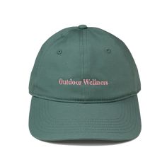 Lightweight dad hat perfect for an active lifestyle outdoors. Color: Sage Green / Rose Lettering Low profile six-panel cap, curved peak Adjustable fastener with metal clasp, tonal under-peak lining 100% cotton One size fits all Sporty Green Dad Hat With Curved Bill, Outdoor Dad Hat With Curved Visor, Sporty Outdoor Dad Hat With Curved Visor, Green Curved Brim Dad Hat For Outdoor, Trendy Outdoor Dad Hat With Curved Visor, Sporty Adjustable Dad Hat For Outdoor, Adjustable Sporty Dad Hat For Outdoor, Sporty Dad Hat For Outdoor, Trendy Curved Brim Baseball Cap For Outdoor Activities