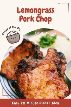 the front cover of lemongrass pork chop