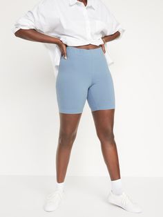 The biker shorts you love just got better! Now with a heavier-knit fabric and a thicker, more supportive waistband.  Elasticized high-rise waistband.  Soft-washed, medium-weight cotton jersey, with comfortable stretch.  Easy pull-on style.  @modelsiz