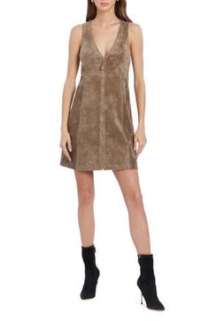 Rock a rugged faux-suede dress closed with a gilded zipper and cut to a leggy length. 32 1/2" length (size Medium) Front zip closure Deep V-neck Sleeveless Lined 92% polyester, 8% elastane Dry clean Imported Junior Girl Dresses, Amanda Uprichard Dress, Faux Suede Dress, Fall Outerwear, Amanda Uprichard, Exclusive Dress, Scarf Sale, Suede Dress, Rock A