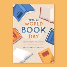 the world book day poster with books