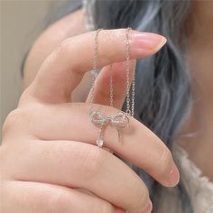 Hollow Crystal Pendant Heart Necklace MK19119 Female Necklace, Crystal Heart Pendant, Trendy Necklace, Pendant Heart, Silver Heart Pendant, Necklace Brands, Lingerie Accessories, Crystal Chain, Chain Anklet