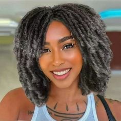 Click to view more Queentas wig styles Brand Name: Queentas Hair Color: Black mix blonde Hair Density: 150% full density Length:12 inches (Natural State) Hair Material: High-quality heat-resistant synthetic fiber dreadlock wig for women. Hair Type: dreadlock wig for black women and men, short curly wigs, faux locs twist hair? braided wigs Insidnet: elastic net with clip, adjustable Package Include: 1*fashion wig 1*wig cap(black)+1*100 PCS Free Top Hairline: You are free to restyle your hair as y Dread Wigs Dreadlocks, Mowhawk Wig, Faux Locs Twist, Mohawk Dreads, Curly Braid, Twist Braiding Hair, Hair References, Dreadlock Wig, Curly Braids