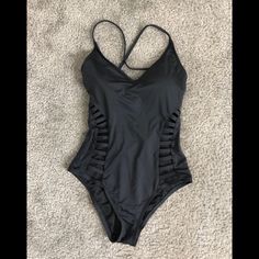 Never Worn Bar Iii One Piece Swimsuit. Size Small. Never Worn. Black With Cut Outs And Strapping Detail. One Piece Black Swimsuit, One Piece Black, Black Swimsuit, Cut Outs, Womens Swim, One Piece Swimsuit, One Piece, Bar, Women Shopping