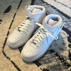 These Are Brand New, Never Worn Nike Air Force 1high ‘07. I Ordered Two Of These And Only Need The One Pair I Have Been Wearing. These Are 7.5 Men Shoes, I Am A Woman And My Size Is 8.5 Casual High-top Nike Air Force 1 For Streetwear, Nike Air Force 1 Mid-top Casual Shoes, Casual Nike Air Force 1 Mid-top, Casual Nike Air Force 1 Mid-top With Laces, Casual Mid-top Nike Air Force 1, White High-top Nike Air Force 1, Casual Nike Air Force 1 High-top, Casual High-top Nike Air Force 1, Casual Basketball Shoes For Streetwear With White Laces