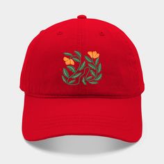 California Poppy Vines -- Choose from our vast selection of Dad hats to match with your favorite design to make the perfect custom graphic Hat. Customize your color! For men and women. California Poppy, Cotton Twill Fabric, Dad Hats, Cotton Twill, Vines, Poppies, California, For Men, Men And Women