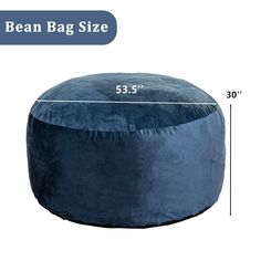 the bean bag size is shown with measurements