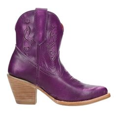 This fun bold color makes these boots pop! With its light embroidered stitching, all focus is on the eye-catching color that will turn heads. Size: 6.5.  Color: Purple.  Gender: female.  Age Group: adult. Fall Boots Tall, Womens Fall Boots, Cowboy Casual, Thick Heel Boots, Dresses With Cowboy Boots, Cowboy Ankle Boots, Blue High Heels, Casual Ankle Boots, Mens Cowboy Boots