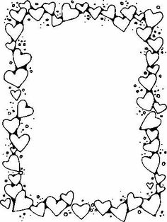 a frame made up of hearts with dots on the bottom and one in the middle