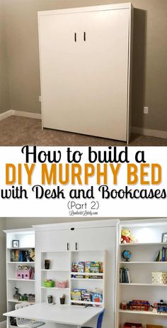 how to build a diy murphy bed with desk and bookcases