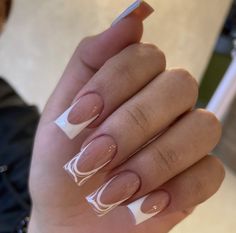 Funky French Tip Nails, Simple French Tips, Acrylic Nails Coffin Pink, Tip Nails