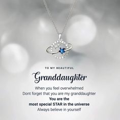 Daughter & Granddaughter | Special Star | 925 Silver Necklace-Awareness Avenue-gift: All Granddaughter Jewelry, Rose Gold Moissanite Ring, Granddaughter Necklace, Symbol Of Hope, Moissanite Ring Set, Grandson Gift, Granddaughter Gift, Hope Symbol, Meaningful Jewelry