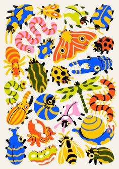 an image of many different colored animals