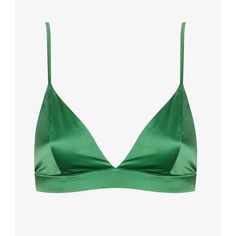 95% Silk, 5% Spandex Imported Dry Clean Only Back Hook And Eye Closure Adjustable Shoulder Straps Size Xs Revolve Elegant V-neck Summer Bra, Summer Party Satin Bra, Green Triangle Top Bra, Elegant V-neck Bra, Green Triangle Top Bra Friendly, Green Triangle Top, Bra Friendly, Green Bra, Silk Bralette, Silk Bra