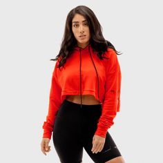 Vibe Crop Hoodie     Orange Easy 30 day return policy High Waisted Tights, Drop Shoulder Top, Gym Hoodie, Compression Tights, Crop Hoodie, Statement Tees, First Second, Feeling Good, The Vibe