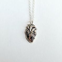 Anatomical Heart Necklace - Sterling Silver Real Heart Necklace, Anatomic Heart, Anatomical Heart Pendant, Anatomical Heart Necklace, Real Heart, Anatomical Heart, Silver Heart Pendant, Pendant Silver, Necklace Sterling Silver