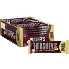 hershey's milk chocolate bar with almonds, 12ct each pack by hershey's