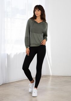 Whether you're looking for an elevated layer for post-workout errands, or you're just obsessed with comfy lounge staples, look no further than our ultra-cool soft knit pullover sweatshirt. Featuring long raglan sleeves and a drawstring hoodie. The exposed seams, raw hemline, and contrast inside-out details add a deconstructed quality. FINAL SALE Soft knit hoodie Inside out detail Relaxed fit Long raglan sleeve Ribbed wrist cuff Drawstring hoodie Raw edge hemline Exposed seam detail Ultra-soft kn Comfortable Stretch Hoodie For Fall, Fall Season Hoodie Activewear For Loungewear, Cozy Hoodie Activewear For Fall, Everyday Hooded Athleisure Activewear, Hooded Athleisure Activewear For Everyday, Comfortable Long Sleeve Hoodie For Workout, Comfortable Long Sleeve Workout Hoodie, Fall Athleisure Hoodie For Loungewear, Cozy Stretch Hoodie For Workout