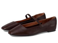 Madewell The Greta Ballet Flat - Women's Shoes : Chocolate Raisin : Complement any warm weather look wearing the Madewell The Greta Ballet Flat. Leather lining and upper. Man-made outsole. MWL Cloudlift Lite insole. Pointed round toe silhouette. Imported.