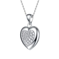 Sterling Silver Cubic Zirconia 21X14MM 18" Heart PendantHearts symbolize love and affection for someone. They are the ideal gift to celebrate friendship devotion and enduring love. The creation of the heart shape to signify love was first reported at the end of the Middle Ages. Double Heart Cubic Zirconia Necklace As Gift For Her, Double Heart Cubic Zirconia Necklace For Her, Valentine's Day Cubic Zirconia Heart Necklace, Cubic Zirconia Heart Necklace For Valentine's Day Anniversary, Diamond White Heart Pendant Necklace For Mother's Day, Mother's Day Cubic Zirconia Heart Pendant Necklace, Cubic Zirconia Heart Pendant Necklace For Valentine's Day, Cubic Zirconia Heart Necklace For Anniversary Gift, Cubic Zirconia Heart Necklace For Gift