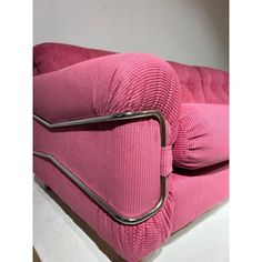 Pink corduroy sofa by Piazzesi with a metallic frame. This piece is attributed to the mentioned designer/maker. It has no attribution mark and no   official proof of authenticity,   however it is well documented in design history. I take full responsibility for any authenticity         issues arising from misattribution Vampire House, Corduroy Sofa, Downtown Loft, Pink Couch, Downtown Lofts, Metallic Frame, Pink Sofa, Pink Corduroy, Vintage Sofa