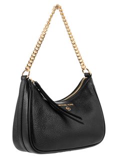 100% Grained leather Gold coloured trim Lining: 100% Polyester | Michael Kors Women's Jet Set Charm in Black | FW23/24 Coloured Trim, Rubber Birkenstock, Fendi Backpack, Hogan Shoes, Couture Outfits, American Fashion Designers, Velvet Bag, Small Shoulder Bag, Kors Jet Set