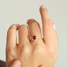 Hexagon red rose ruby ring for women , vintage ruby ring for her, 925 Sterling silver ring, ring for her, Minimalist ring for her, Gold ring, Gold Filled ring, Gift for her. *Other Similar Jewelry Available Here* https://www.etsy.com/shop/AreebaJewelry Details:- Gemstone - Ruby  Stone Color - Natural Red Stone Setting - Prong Quality - AAA Grade Ring Size - 4 US TO 9 US Available Type - 100% Natural  Shipping service - Free worldwide shipping service About AreebaJewelry:- AreebaJewelry takes gre Luxury Minimalist Ruby Rings, Unique Silver Ruby Ring Gift, Minimalist Silver Ruby Ring Gift, Adjustable Silver Ruby Ring, Minimalist 14k Gold Red Ruby Ring, Ruby Ring Vintage, Rose Rouge, Ruby Stone, Gold Filled Ring