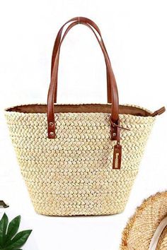 SPU:LEKSH444663Material:StrawClosure:ZipperStyle:CasualTheme:Spring/Fall,SummerColor:BeigeSize:28*42cm(H*W) Straw Tote Bag, Straw Tote, Arte Popular, Summer Beach, Summer Women, Straw, Tote Bag, Zipper