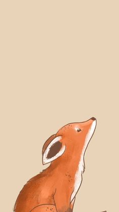 a drawing of a fox looking up at the sky