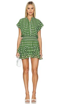 Find MISA Evie Dress In Green on Editorialist. MISA Los Angeles Evie Dress in Green. - size L (also in M, S, XS, XXS) MISA Los Angeles Evie Dress in Green. - size L (also in M, S, XS, XXS) 100% polyester. Made in USA. Dry clean only. Unlined. Pull-on styling with front button closure. Smocked design at waist with ruffle skirt. MISA-WD778. GGDR8873. Shadi Askari-Farhat, the designer behind Tbags Los Angeles, launched MISA in Spring 2016. A combination of her daughter's names, Milla and Sayeh, the Gameday Outfit, Summer Fits, Global Style, Fit Check, Ruffle Skirt, Study Abroad, Womens Fashion Trends, Day Dresses, What To Wear