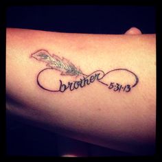 a woman's arm with a tattoo that reads, sisters and an arrow on it