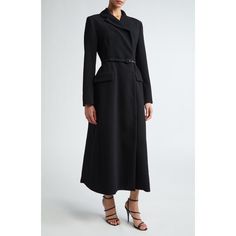 "Find EMILIA WICKSTEAD Kalonice Long Sleeve Belted Midi Coatdress on Editorialist. Wickstead displays her sharp tailoring skills on this coatdress crafted from stretch cotton and featuring a hidden-button placket and a waist-defining belt. 49 1/2\" length (size 18UK) Hidden-button placket Notched lapels Long sleeves Front flap pockets Removable belt Lined 95% polyester, 5% elastane Dry clean Made in the UK Designer Clothing" Emilia Wickstead, Coat Dress, Button Placket, Flap Pocket, Stretch Cotton, The Uk, Designer Clothing, Top Brands, Dry Clean