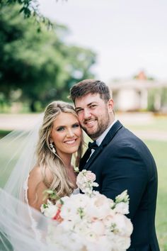 a bride and groom pose for a wedding photo