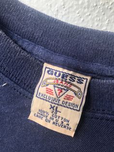 a close up of a label on a shirt