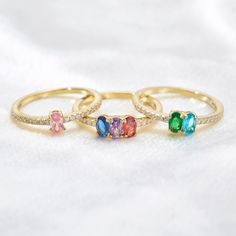 Customized 1 stone split gold birthstone ring at Eve's Addiction. This 1 stone birthstone rings gold plated silver ring setting holds 1 cubic zirconias. Coordinates Jewelry, Pave Band, Monogram Jewelry, Cz Stud Earrings, Engraved Jewelry, Sterling Silver Bands, Birthstone Ring, Gold Plated Silver, Gold Plated Sterling Silver