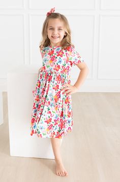 The perfect dress for school, special occasions, and everyday play! This dress is a staple in Mila’s wardrobe. Scoop back and ballet neckline make getting dressed a breeze. Full skirt makes twirling extra fun. Super soft fabric stays bright wash after wash. INSTRUCTIONS: Wear-Twirl-Repeat FIT & FABRIC & CARE: True to Size Polyester/Spandex Machine Wash/Tumble Dry Low Fitted Short Sleeve Puff Sleeve Dress, Spring Short Sleeve Twirl Dress For Playdate, Spring Short Sleeve Twirl Dress For Playwear, Summer Flowy Twirl Dress For Playdate, Flowy Twirl Dress For Summer Playdate, Spring Twirl Dress For Playwear, Comfortable Casual Twirl Dress For Playtime, Casual Flowy Twirl Dress For Playtime, Flowy Casual Twirl Dress For Playtime