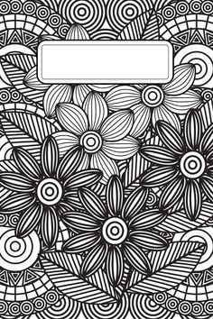 an abstract black and white background with swirls, flowers and a place for text