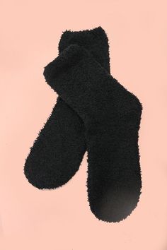 These soft fluffy socks are designed to provide maximum comfort, with a soft and fluffy material that feels gentle against your skin. The socks are also designed to be lightweight and flexible, which allows you to move your feet freely without feeling constrained. You can wear with PJ or lounge wear. One Size Fits Allyarn: coral fleecematerial: polyester/spandex Cute Winter Fuzzy | Warm Soft Socks | Gift for her | Holiday gift | Must Haves | Favorite styles | Solid Color Socks | Comfy Socks | Co Comfortable Soft Socks, Super Soft Black Socks For Winter, Casual Super Soft Black Socks, Comfortable Soft Black Socks, Casual Black Super Soft Socks, Soft Comfortable Black Socks, Super Soft Cozy Solid Socks, Warm Snug-fit Black Socks, Cozy Solid Color Super Soft Socks